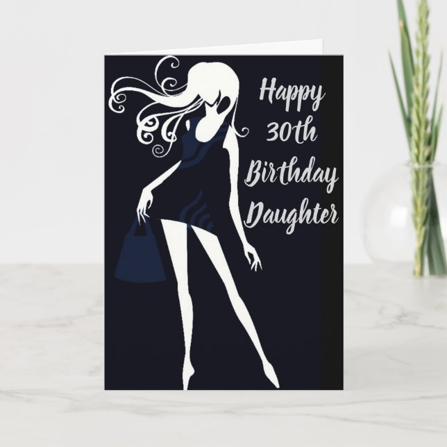 "DAUGHTER ***3Oth**** BIRTHTAGPREIS/LIEBE Karte (Vorderseite)