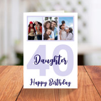 Daughter 40. Geburtstag Lila Script FotoCollage