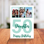 Daughter 50. Geburtstag Moderne Script Foto Collag Karte<br><div class="desc">Mit dieser personalisierten, 50. Geburtstagskarte aus dem Foto der Schrift für Ihre Tochter ein Lächeln auf das Gesicht legen. - Klicken Sie einfach, um dieses Design 🔥 Meine Versprechen zu personalisieren - Dieses Design ist einzigartig und ist mit Ihnen im Hinterkopf 🙏 Danke, dass Sie mein kleines Unternehmen unterstützt haben...</div>