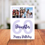 Daughter 60. Geburtstag Lila Script FotoCollage Karte<br><div class="desc">Mit dieser personalisierten, 60. Geburtstagskarte aus dem Foto der Schrift für Ihre Tochter ein Lächeln auf das Gesicht legen. - Klicken Sie einfach, um dieses Design 🔥 Meine Versprechen zu personalisieren - Dieses Design ist einzigartig und ist mit Ihnen im Hinterkopf 🙏 Danke, dass Sie mein kleines Unternehmen unterstützt haben...</div>