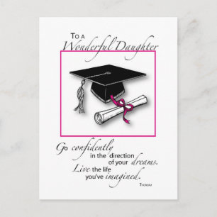 Daughter Abschluss Pink Black Postkarte
