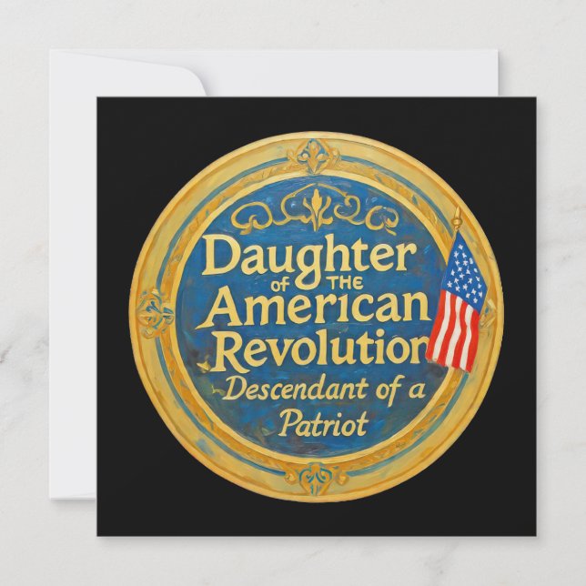 Daughter American Revolution Abkömmling Patriot Karte (Vorderseite)
