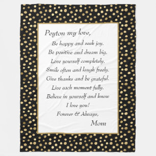 Daughter Be Happy Fleecedecke