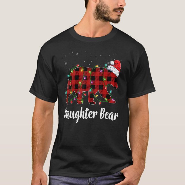 Daughter Bear Buffalo Red Plaid Matching Family Ch T-Shirt (Vorderseite)