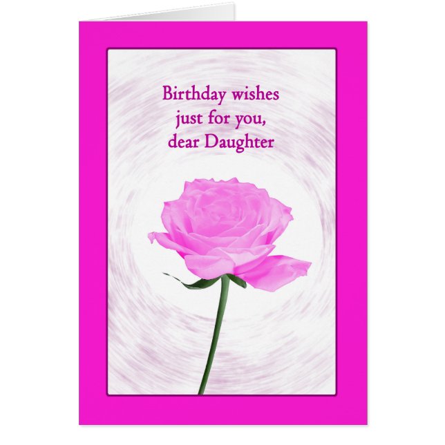 Daughter Birthday Beautiful Pink Rose (Vorne)