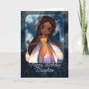Daughter Birthday Card - Niedlich Blue Fairy Karte