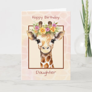 Daughter Birthday Sweet Safari Jungle Giraffe Karte