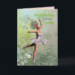 Daughter, eine Ballerina-Blume-Fee Geburtstagkarte Karte<br><div class="desc"></div>