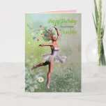 Daughter, eine Ballerina-Blume-Fee Geburtstagskart Karte<br><div class="desc"></div>