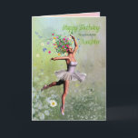 Daughter, eine Ballerina-Blume-Fee Geburtstagskart Karte<br><div class="desc"></div>