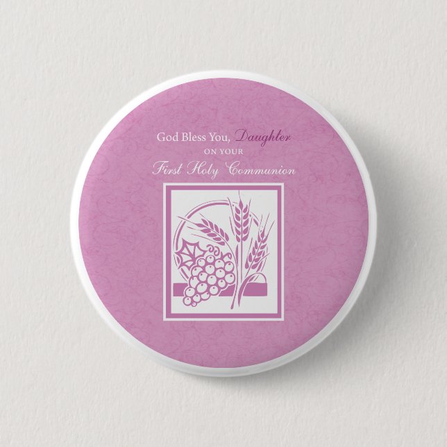 Daughter Erste Kommune, rosa Button (Vorderseite)