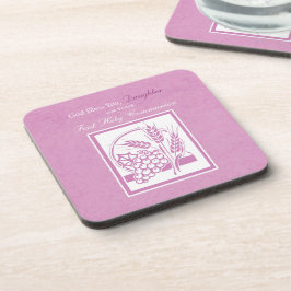 Daughter Erste Kommune, rosa Untersetzer