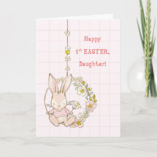 Daughter Erste Osterhase auf Blume Swing Karte