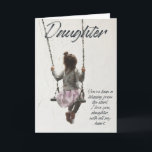 Daughter Geburtstagskarte für Tochter mit Verse Karte<br><div class="desc">Zeigen Sie Ihrer Tochter,  wie wichtig Ihnen diese schöne Karte ist,  die sich ideal zum Geburtstag oder zu jedem Anlass eignet. Ein einzigartiges Bild des Künstlers James Coates</div>