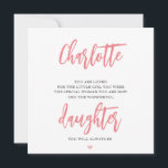 Daughter Geburtstagskartengedicht Feiertagskarte<br><div class="desc">Nehmen Sie mit unserem Geburtstagskartengedicht unserer Tochter eine poetische Reise auf. Erleben Sie emotionale Eleganz und verwandeln Sie jeden Augenblick in eine gepflegte Erinnerung. Äußern Sie Ihre Liebe mit Versen,  die die bemerkenswerte Person feiern,  die Ihre Tochter geworden ist.</div>