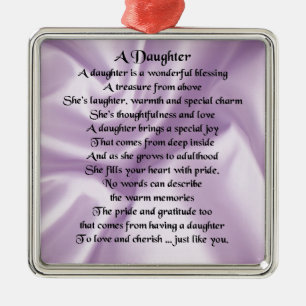 Daughter Gedicht - Lilac Silk Silbernes Ornament