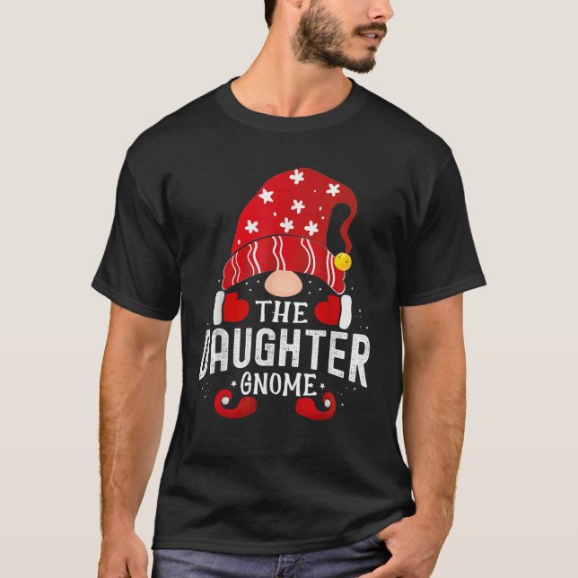 Daughter Gnome Matching Christmas PJS For Family  T-Shirt (Vorderseite)