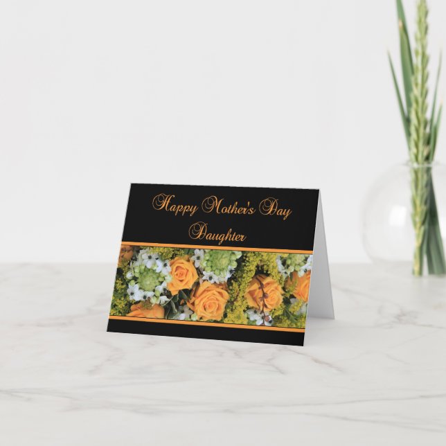 Daughter Happy Mother Day Rose Card Karte (Vorderseite)