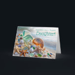 Daughter Happy Mothers Day with Seashells Karte<br><div class="desc">For your daughter,  a true treasure,  a Happy Mother’s Day card featuring a lovely image of sea glass and shells on a pristine white sandy beach.</div>