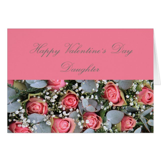 Daughter Happy Valentine's Day Rose (Vorderseite (Horizontal))