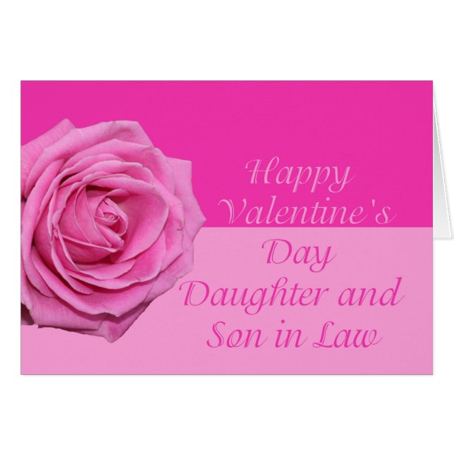 Daughter & Husband Happy Valentine's Day Rose (Vorderseite (Horizontal))