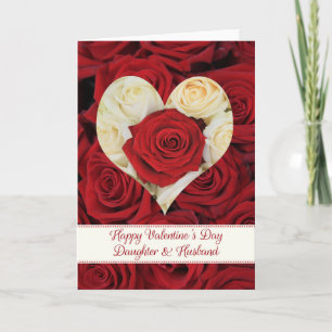 Daughter & Husband Happy Valentine's Day Rose Feiertagskarte