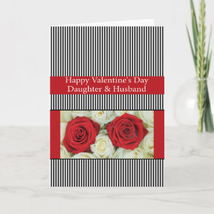 Daughter & Husband Happy Valentine's Day Rose Feiertagskarte