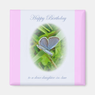 Daughter-in-Law Geburtstagsblauer Schmetterling Magnet