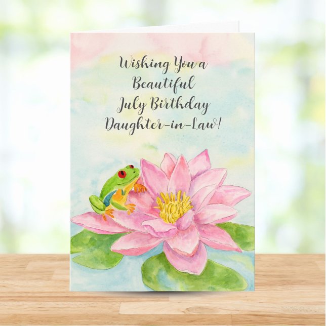 Daughter-in-Law Happy July Birthday with Waterlily Karte (Von Creator hochgeladen)
