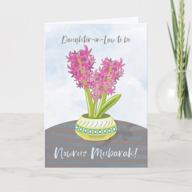 Daughter-in-Law To Be Norooz Hyacinths on Table Karte (Vorderseite)