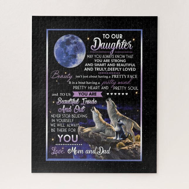 Daughter Lovers | Für unsere Tochter Liebe Mama un Puzzle (Vertikal)