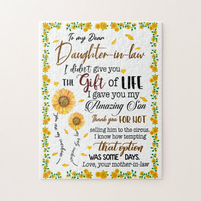 Daughter Lovers | Zu meiner lieben Schwiegertochte Puzzle (Vertikal)