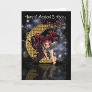 Daughter Magical Birthday niedliche kleine Mond Fe Karte