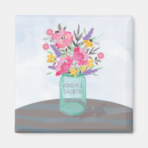 Daughter Mutter's Day Mason Jar Vase Magnet