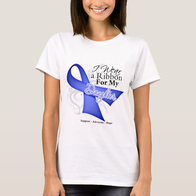 Daughter Periwinkle Ribbon - Magenkrebs T-Shirt (Vorderseite)