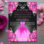 Daughter Pink Roses Quinceañera Elegant Celebratio Einladung<br><div class="desc">Feiern Sie einen Meilenstein mit dieser atemberaubenden Quinceañera-Einladung mit lebhaften rosa Rosen, einer glänzenden Ballgown-Silhouette und elegantem Scrollwork in einem schwarzen Hintergrund. Dieses Design mit klassischem Glamour und einer Touch von Fantasie ist perfekt Set für ein traditionelles und herzliches Fest. Ideal für Familien, die ein formelles, blumengeschmücktes Thema suchen. Alle...</div>