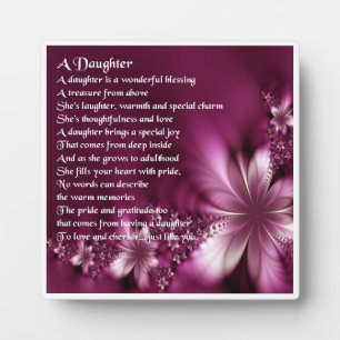 Daughter Poem Plaque - Blume Design Fotoplatte