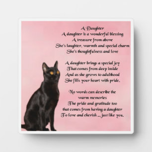 Daughter Poem Plaque - Design der schwarzen Katze Fotoplatte