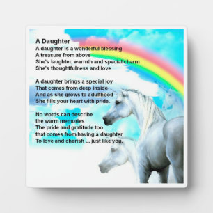 Daughter Poem Plaque - Einhorn-Design Fotoplatte