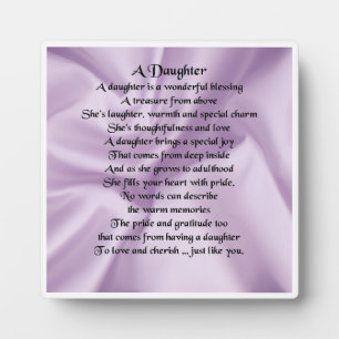 Daughter Poem Plaque - Lilac Silk Design Fotoplatte