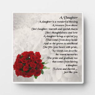 Daughter Poem Plaque - Rote Rosen Design Fotoplatte