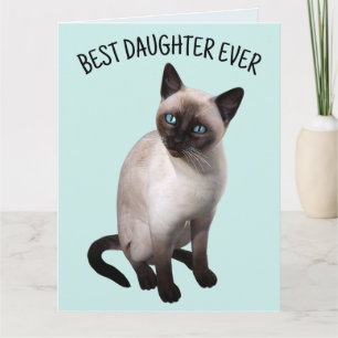 DAUGHTER SIAMESE CAT GEBURTSTAG Grußkarte Karte