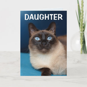 DAUGHTER SIAMESE CAT GEBURTSTAG Grußkarte Karte