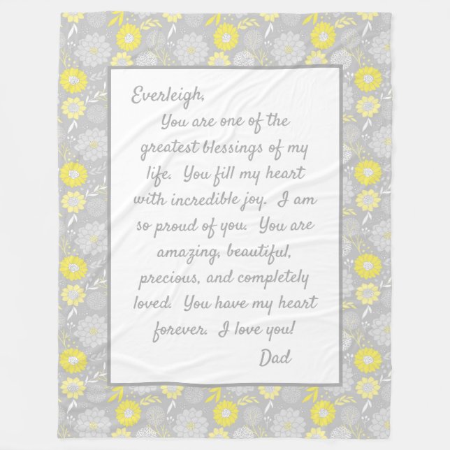 Daughter Stolz auf dich Fleecedecke (Vorderseite)