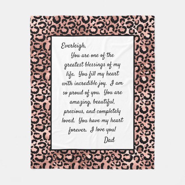 Daughter Stolz auf dich Fleecedecke (Vorderseite)