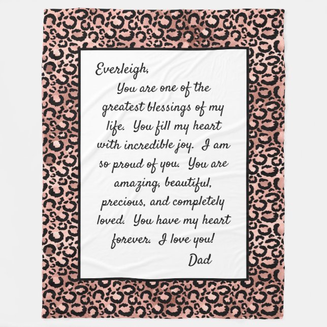 Daughter Stolz auf dich Fleecedecke (Vorderseite)