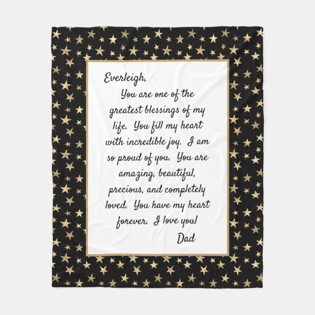 Daughter Stolz auf dich Fleecedecke (Vorderseite)