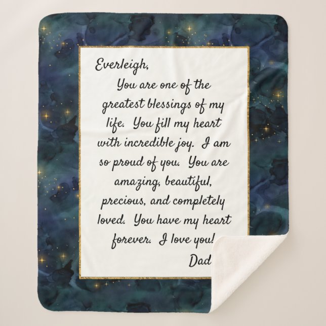 Daughter Stolz auf dich Sherpadecke (Vorderseite)