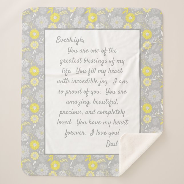 Daughter Stolz auf dich Sherpadecke (Vorderseite)