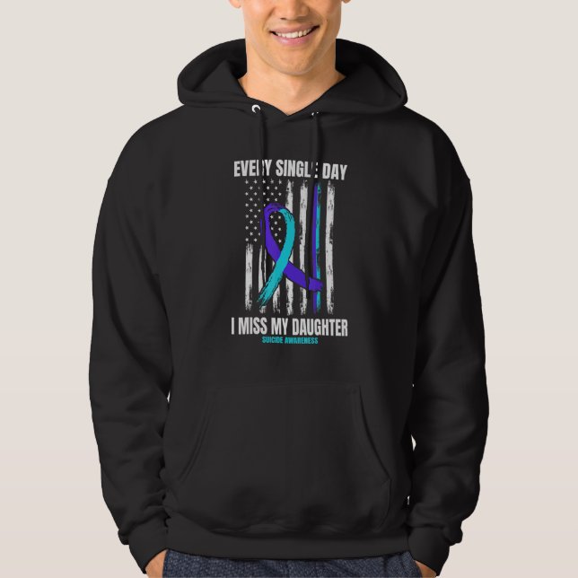 Daughter Suicide Awareness Prevention American Fla Hoodie (Vorderseite)